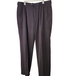 Haggar Black Label Dress Pants For Mens Size 40x32 Dark Gray Color Pleated